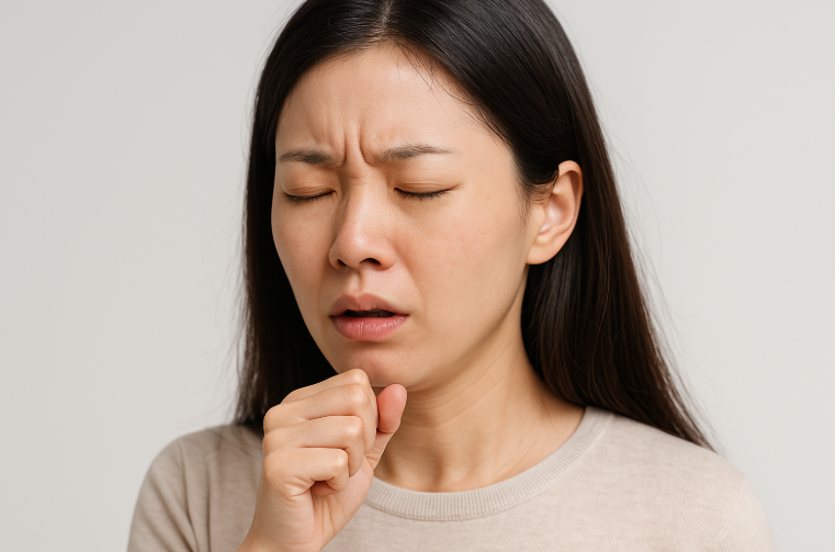 목이 간질간질하고 마른기침이 납니다