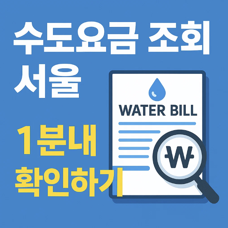수도요금 조회 서울 1분내 확인하기