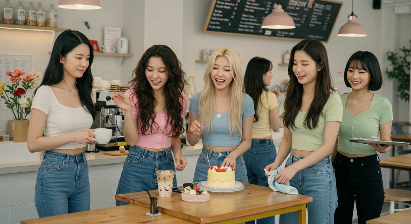 카페를 즐기는 여성들