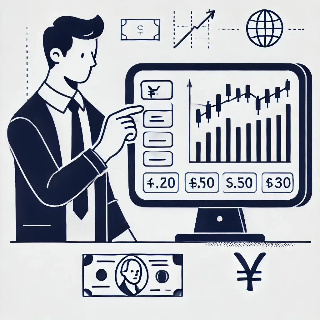 외화통장을 활용해 투자 활동을 하는 남성.