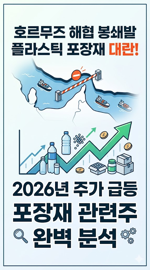 호르무즈 해협 봉쇄발 플라스틱 포장재 대란! 2026년 주가 급등 포장재 관련주 완벽 분석