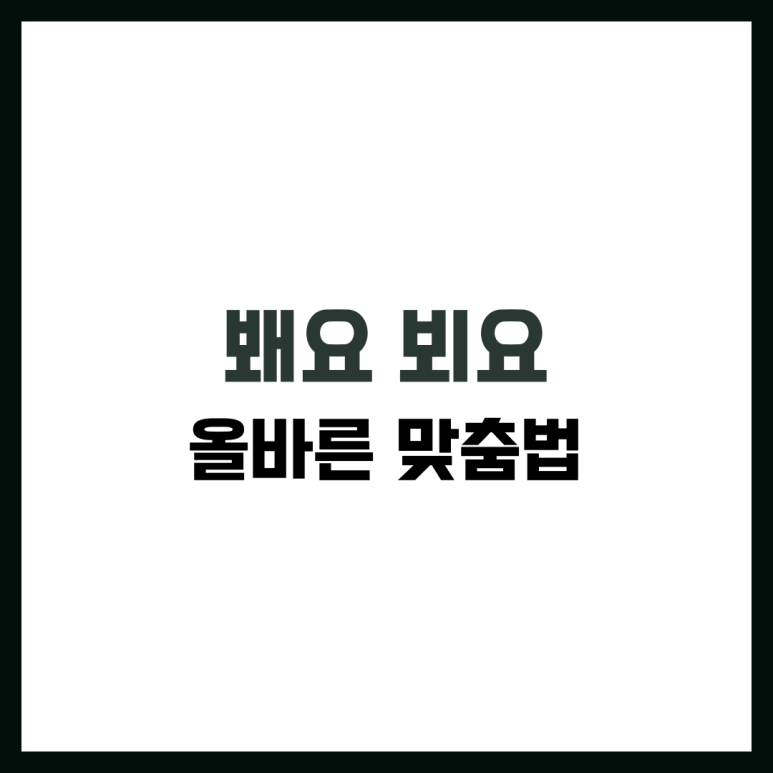봬요 뵈요 맞춤법 사용법 올바른 표현