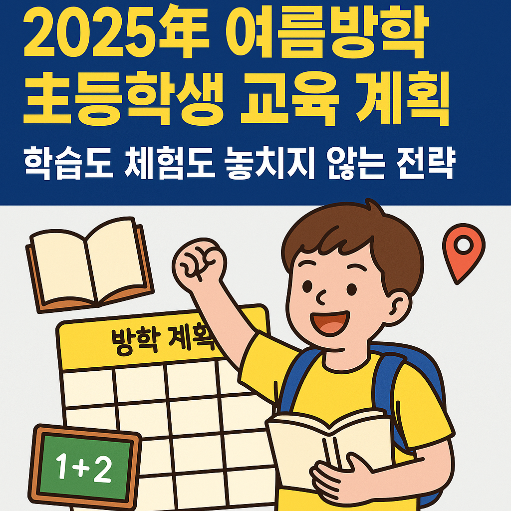 2025년 여름방학 초등학생 교육 계획학습도 체험도 놓치지 않는 전략!