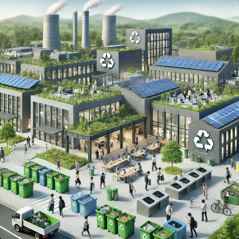 재활용 및 환경 지속 선두주자 대학 이미지