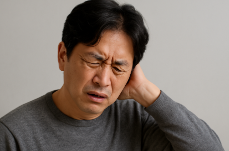 뒷골이 땡기면서 머리가 아파요