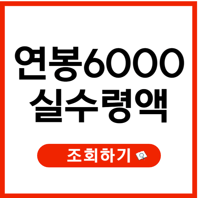 연봉 6000 실수령액, 연봉 실수령액 계산기