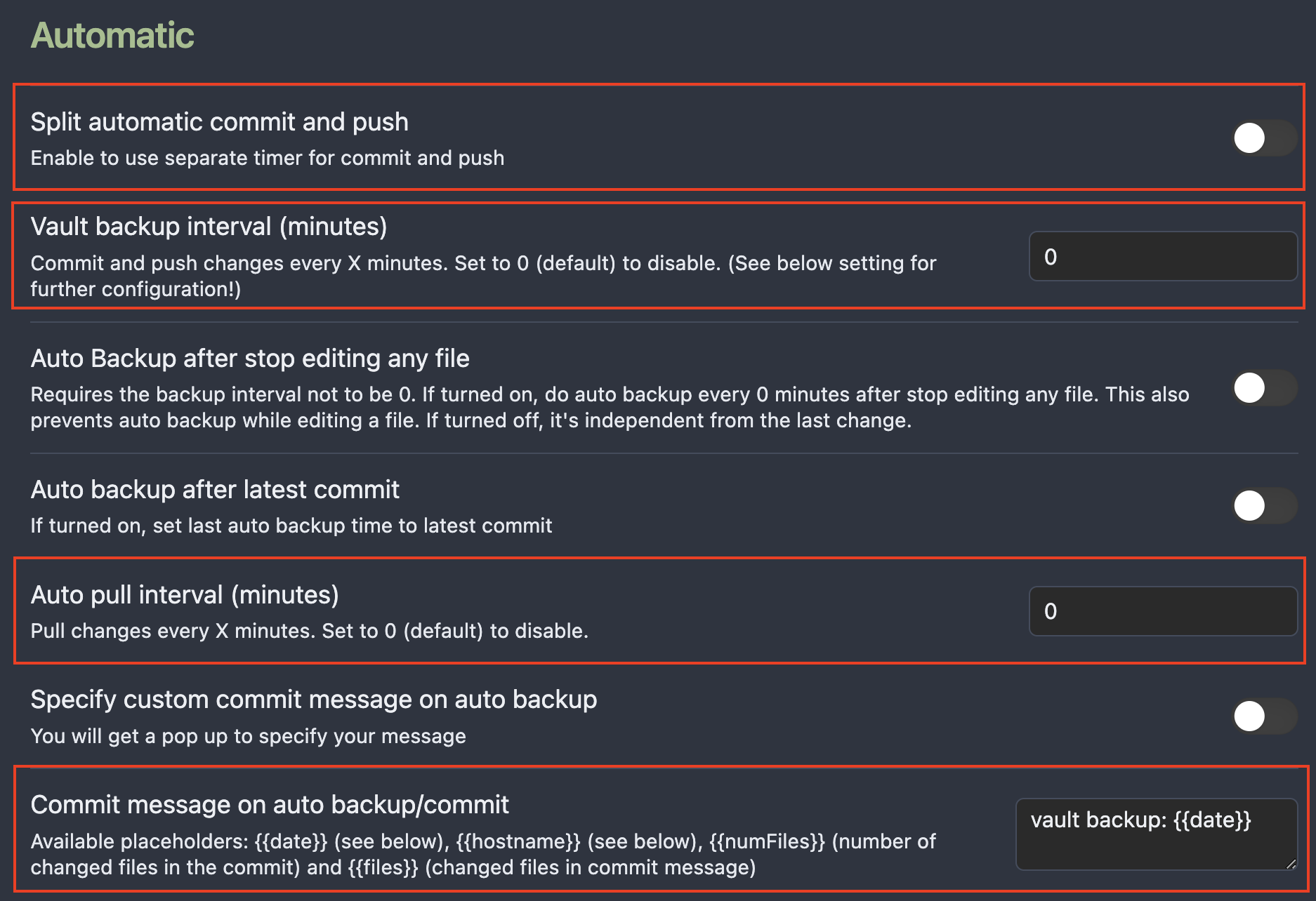 옵시디언 깃 자동화 설정하기