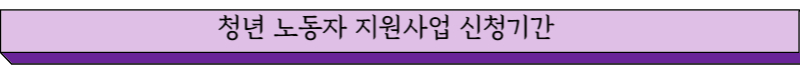 청년 노동자 지원사업 신청기간