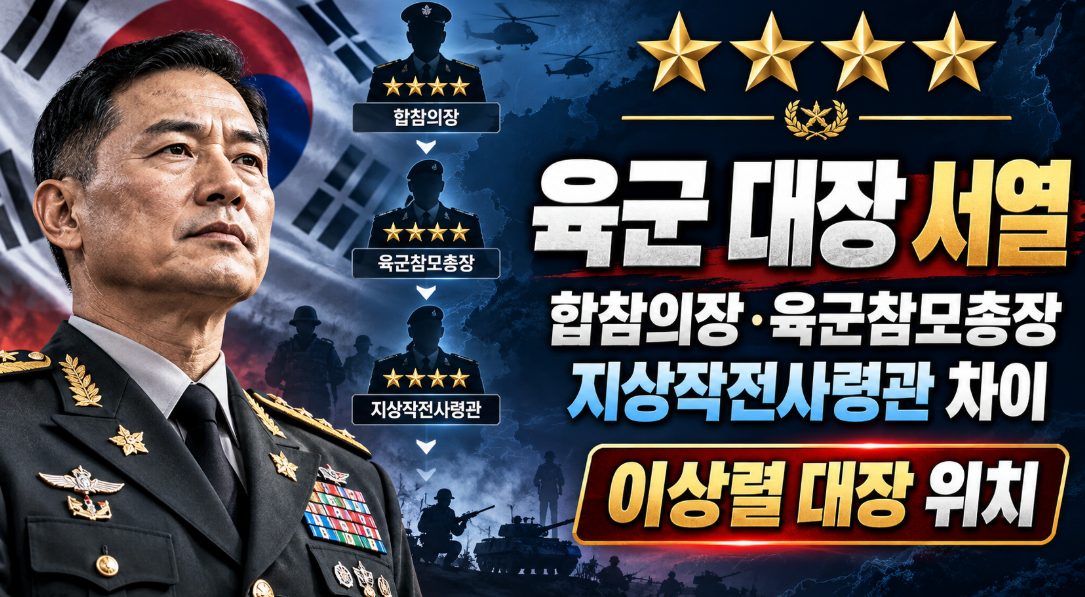육군 대장 서열 총정리｜합참의장&middot;육군참모총장&middot;지상작전사령관 차이&middot;이상렬 대장 위치