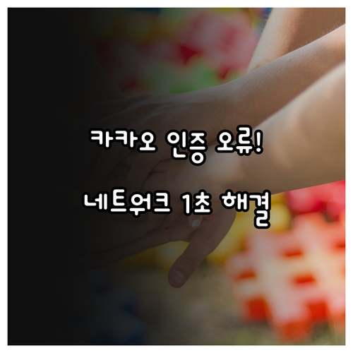 카카오 인증서 알 수 없는 오류 발생..