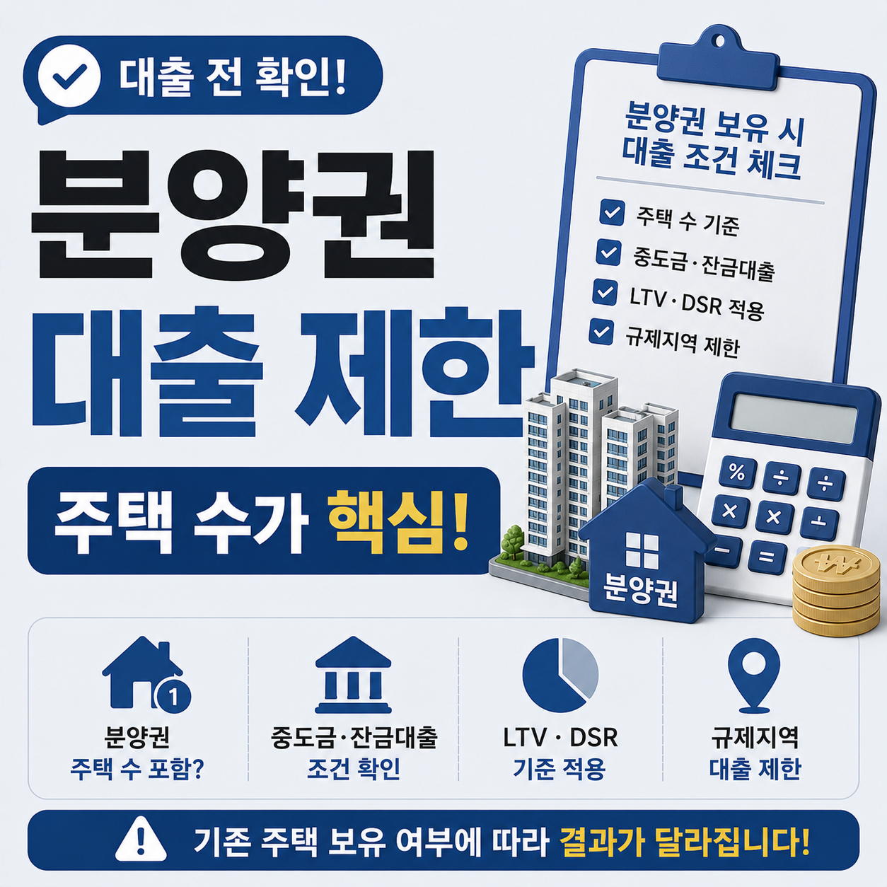 분양권 보유 상태에서 대출 제한 조건 확인 안내