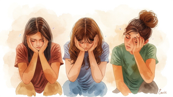 ISFJ 청소년의 우울은 조용하고, 알아차리기 어렵습니다. 감정 표현을 억제하며 타인을 우선시하는 그들의 마음은 언젠가 탈진에 이르기 쉽습니다에 관한 그림