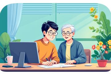 온라인 신청중인 기초연금 수급자격 대상자 노부부