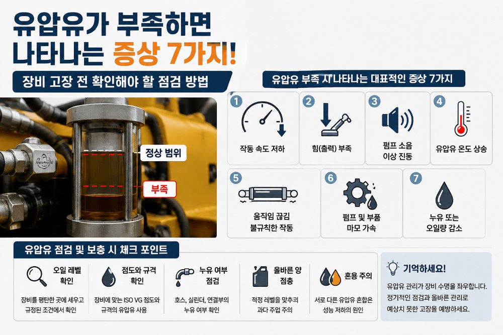 유압유가 부족하면 나타나는 증상 7가지
