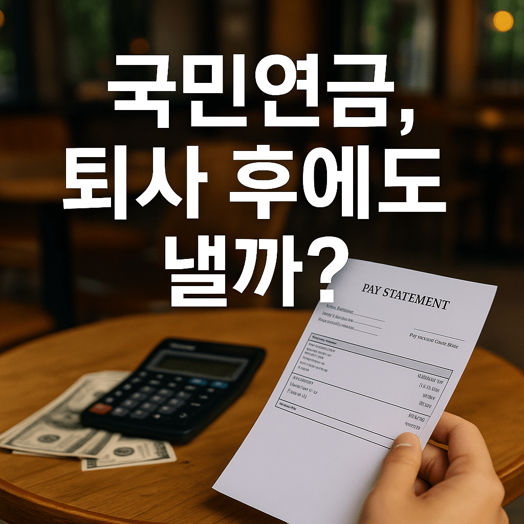 국민연금 퇴사 후