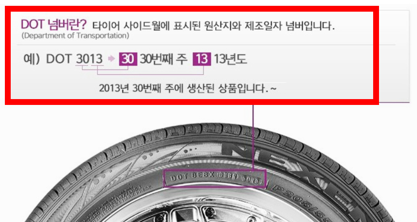 타이어 제조일자 확인법