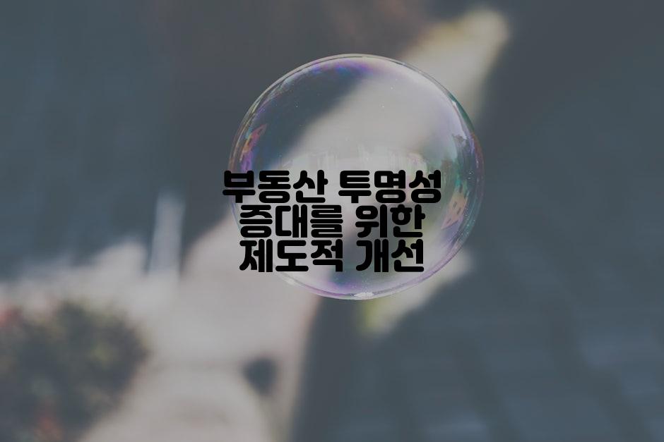 부동산 투명성 증대를 위한 제도적 개선