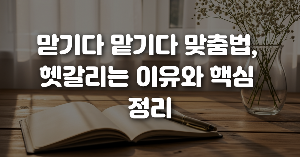 01-맏기다_맡기다_맞춤법_헷갈리는_이유와_핵심_정리