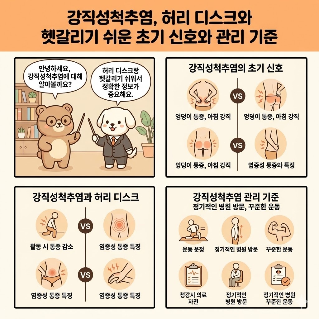 강직성척추염, 허리 디스크와 헷갈리기 쉬운 초기 신호와 관리 기준