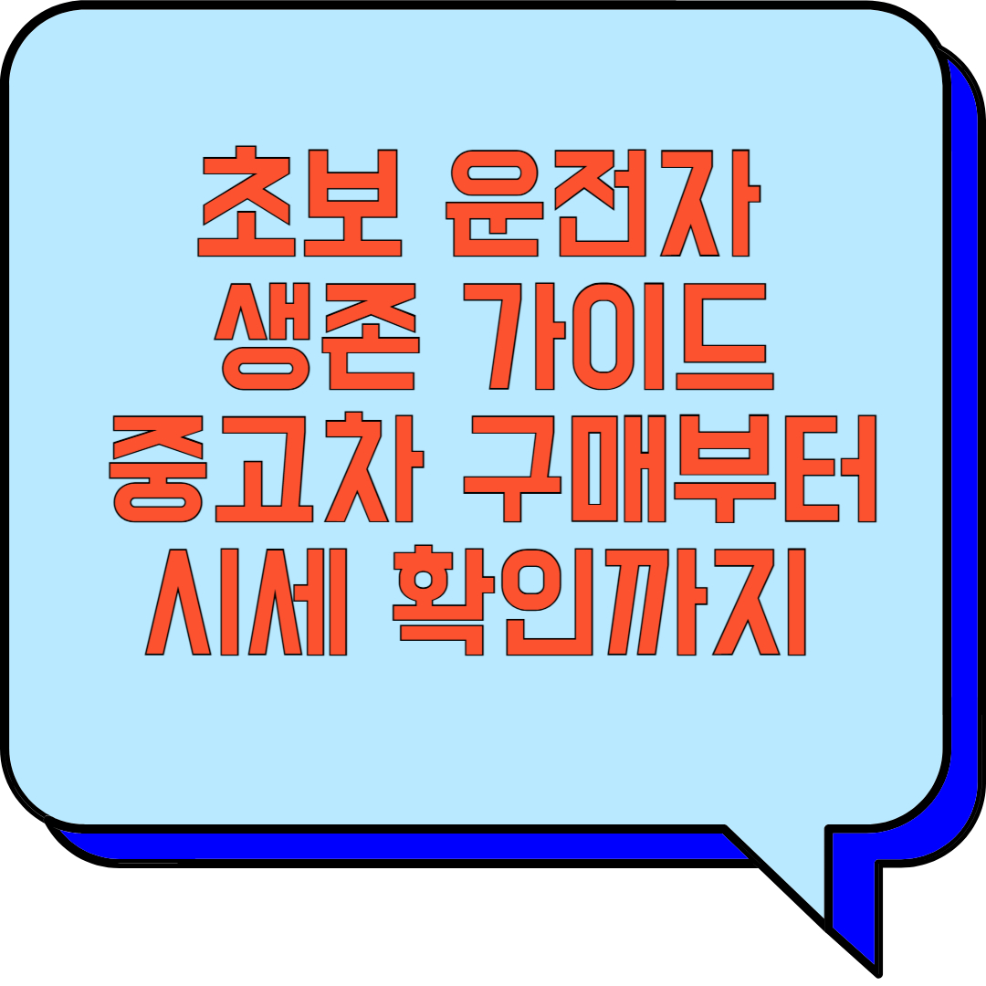초보 운전자 생존 가이드: 중고차 구매부터 시세 확인까지 관련 이미지 사진
