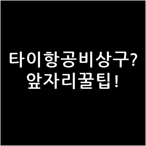 타이항공 비상구 좌석과 앞자리 변경 ..