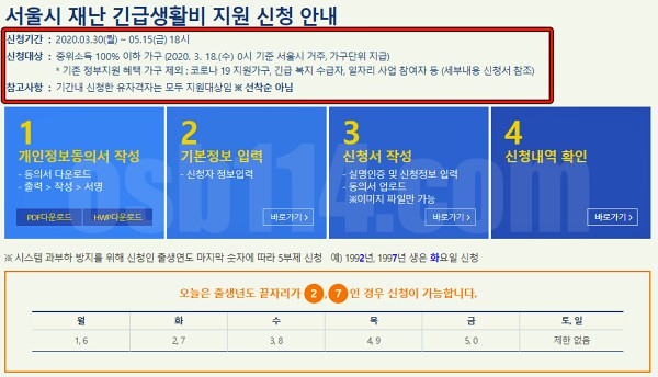 서울시 재난긴급생활비