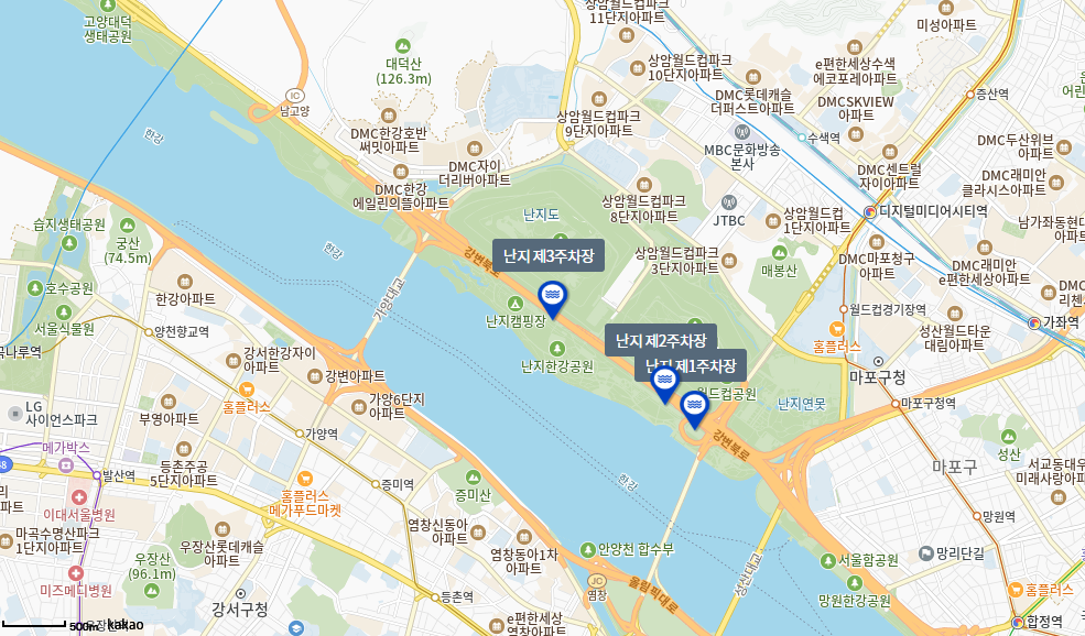 난지 한강공원 주차장 위치