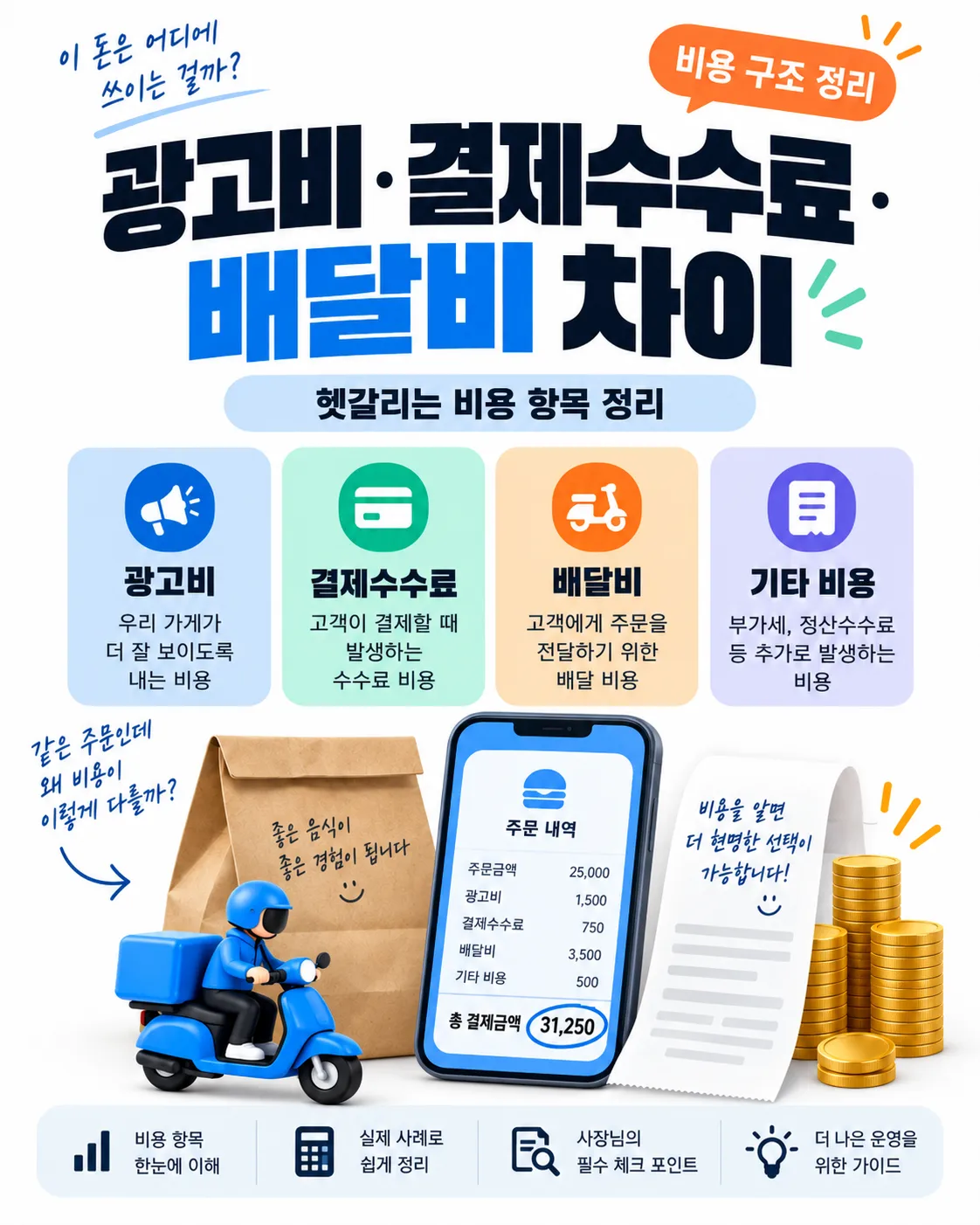 광고비 결제수수료 배달비 차이 인포그래픽
