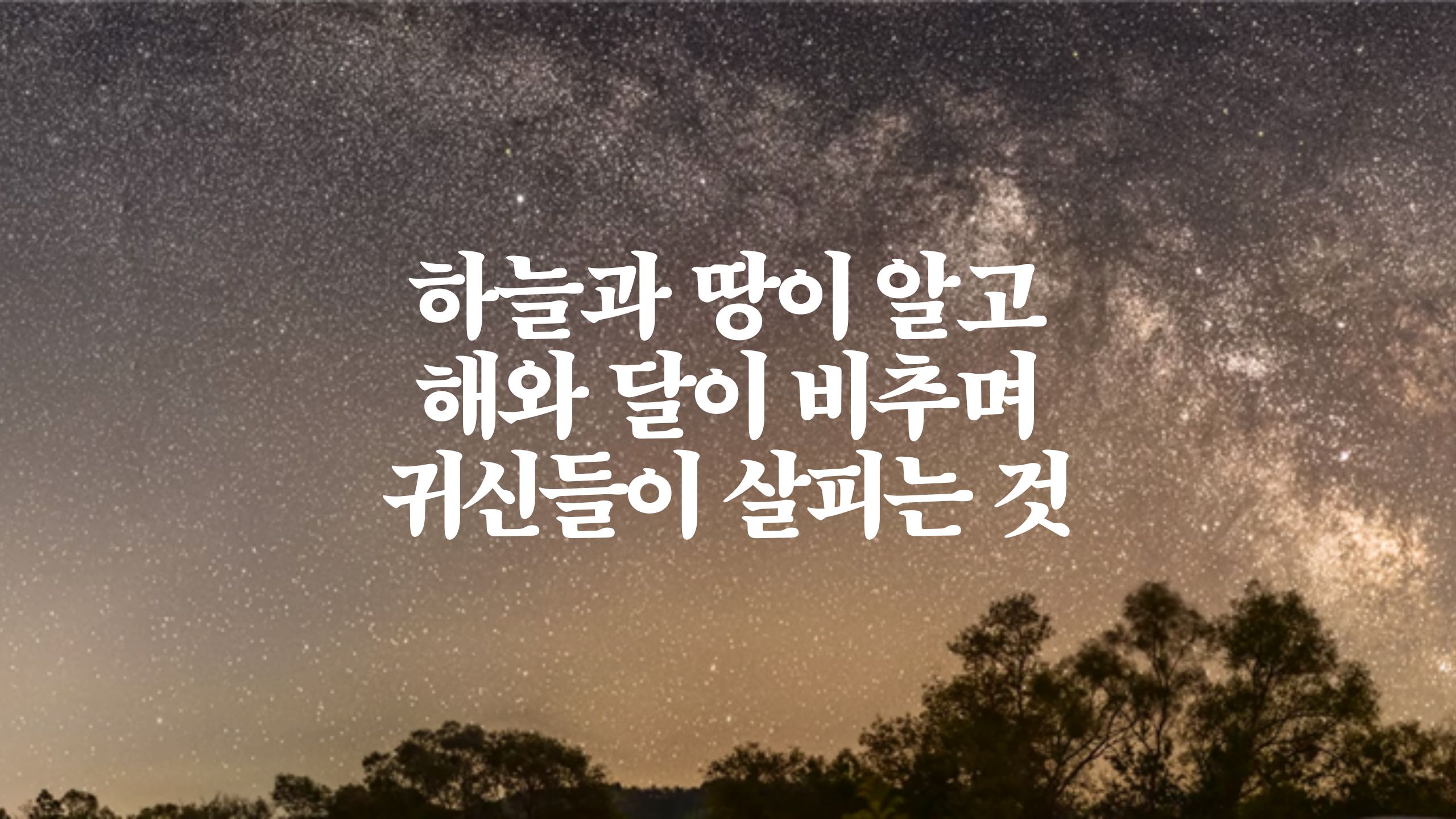 하늘과 땅이 알고 해와 달이 비추며 귀신들이 살피는 것.