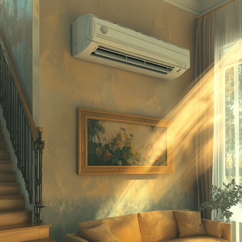 가족이 안락하게 에어컨을 사용하는 장면으로, 최적의 온도 설정을 통한 편안함과 에너지 효율성을 강조합니다. 즐거운 여름을 위한 정보입니다.