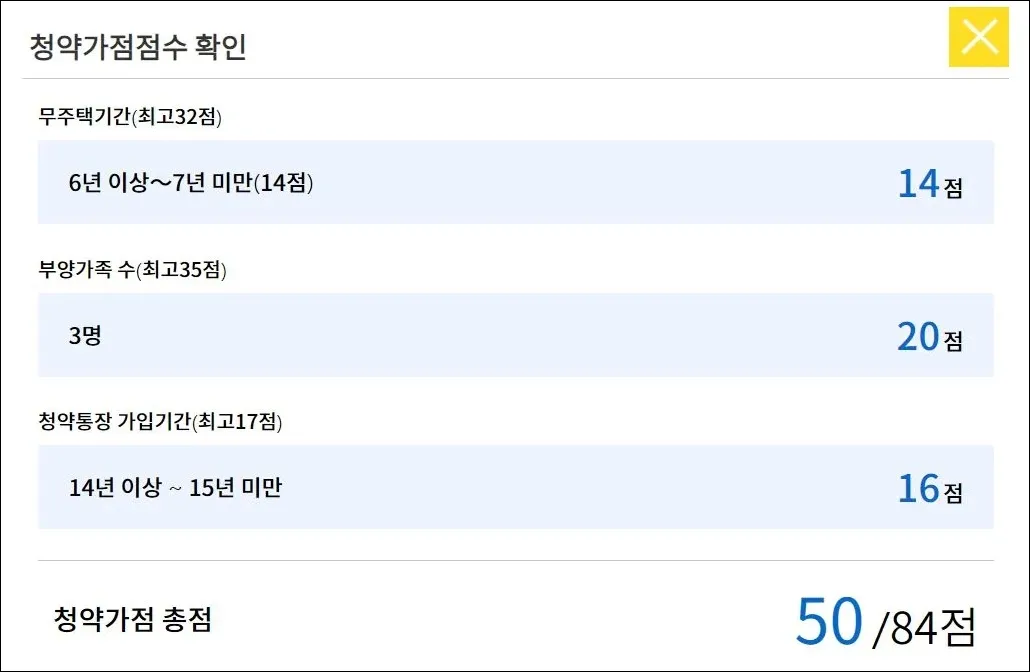 5 내 청약가점 확인