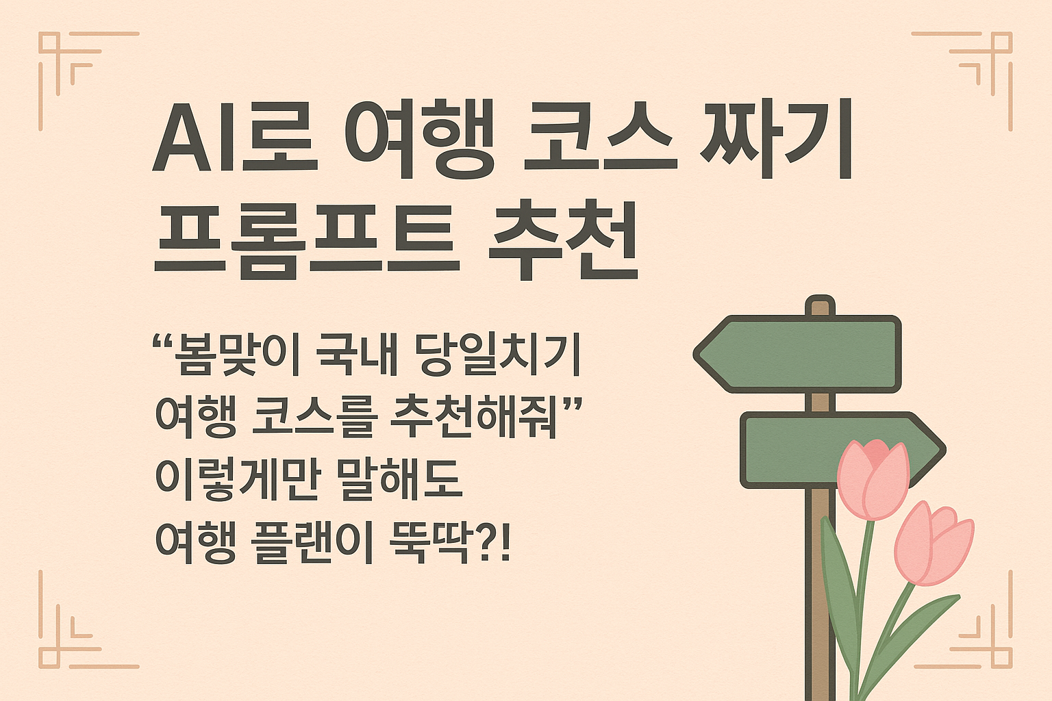 AI로 당일치기 여행 코스 짜는 법! 봄맞이 국내 여행 이렇게 해봐요
