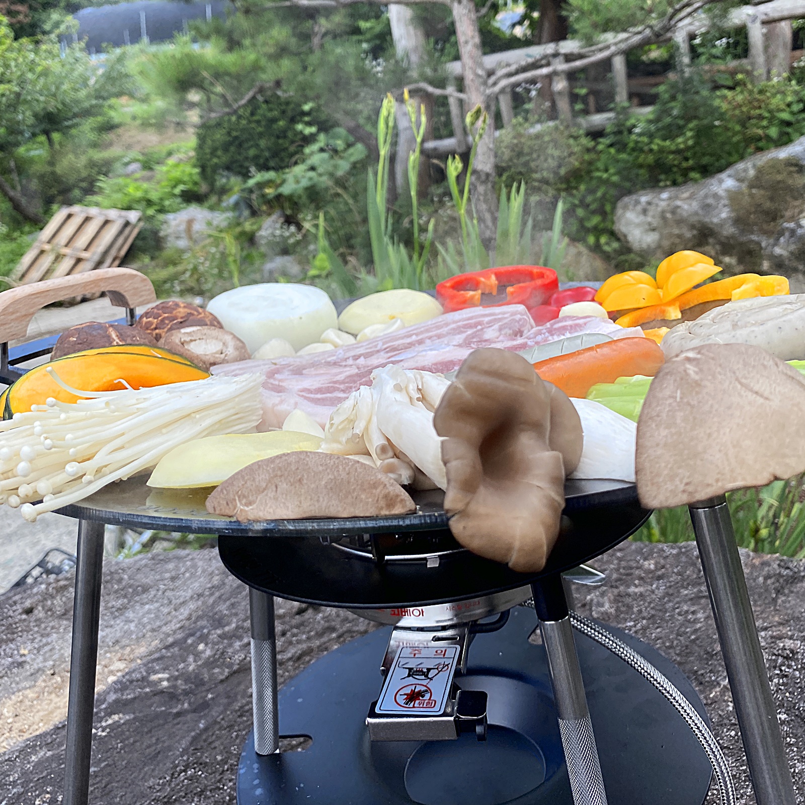 삼겹살 구이 그리들 가열