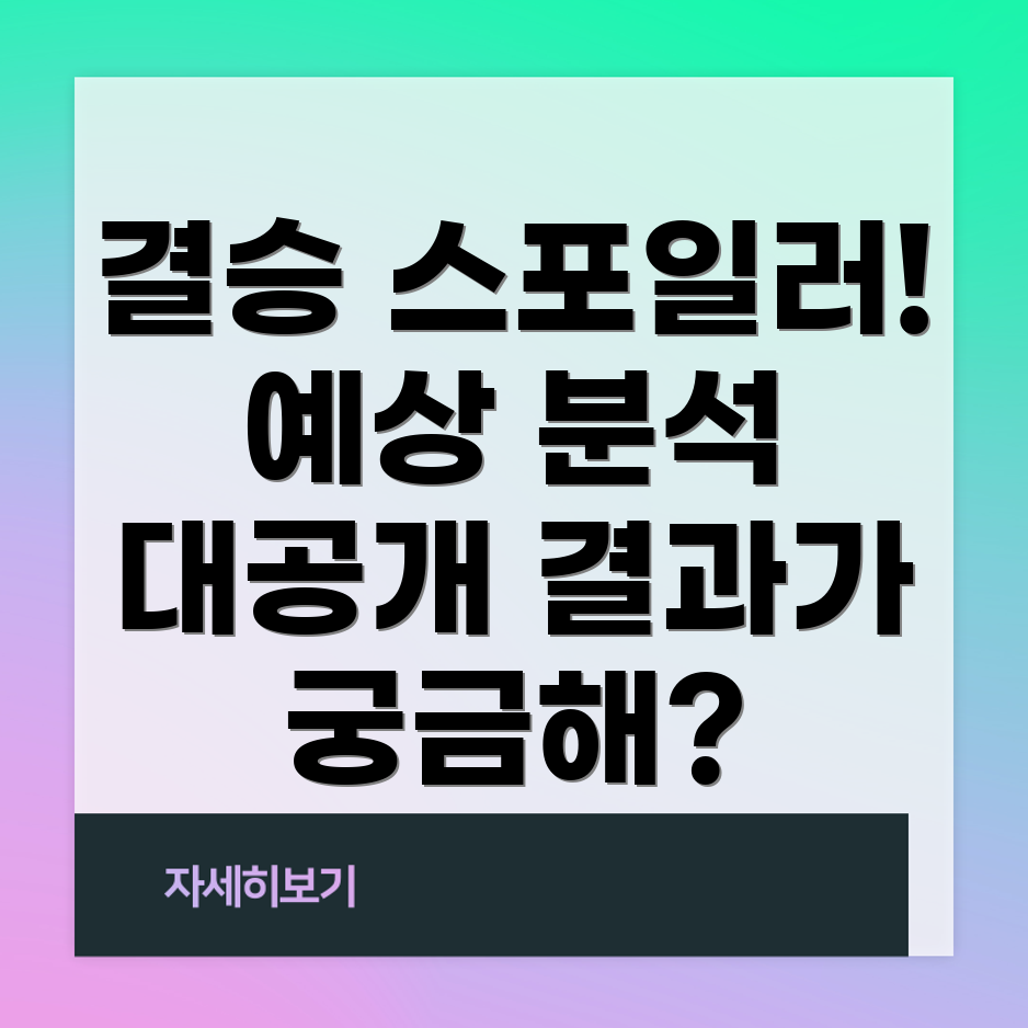 결승 스포일러