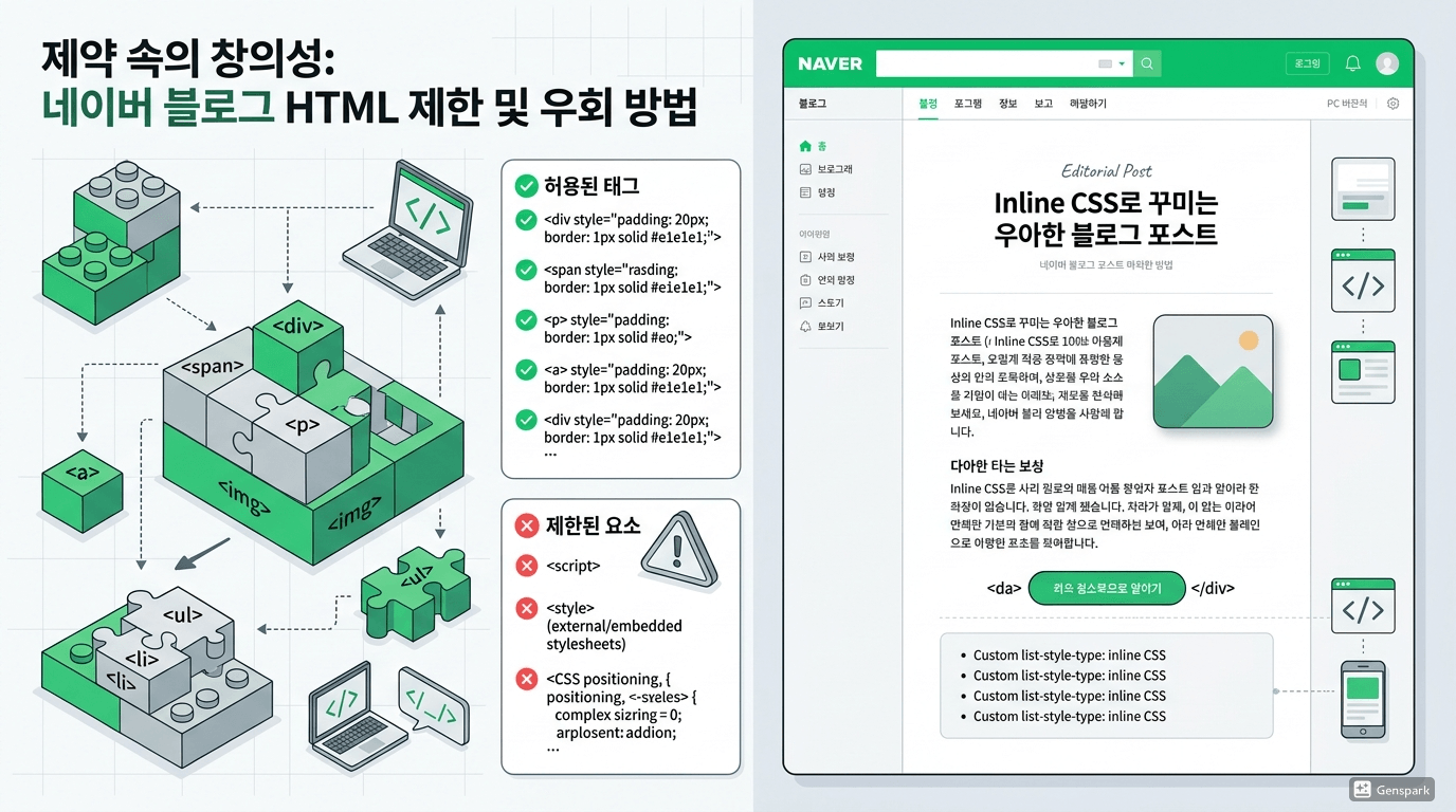 네이버 블로그 HTML 제한 우회 참조 이미지