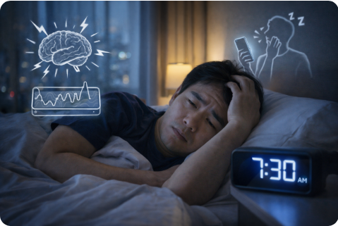 수면시간과 피곤함의 관계에 대한 사진