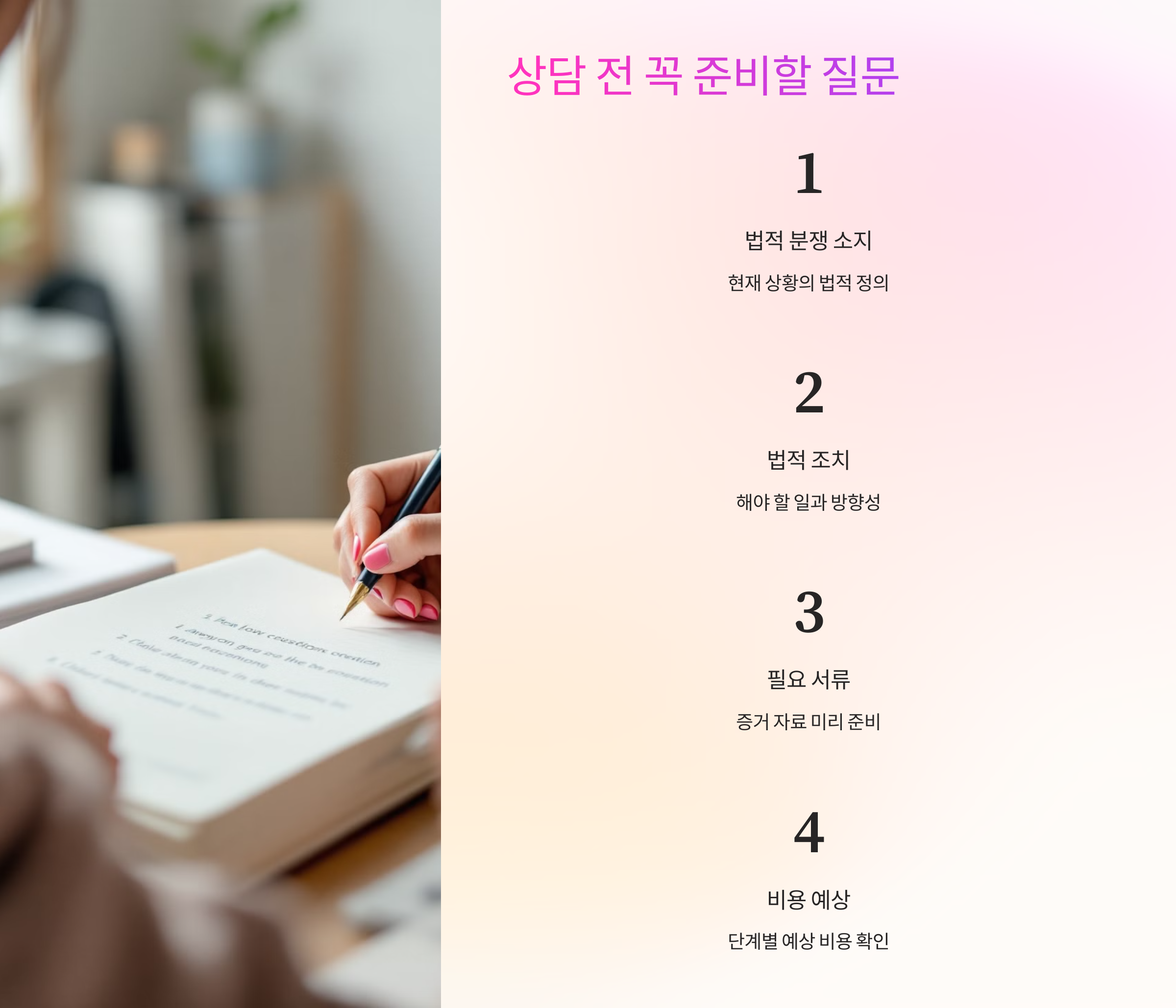 📝 상담 전 꼭 준비할 질문