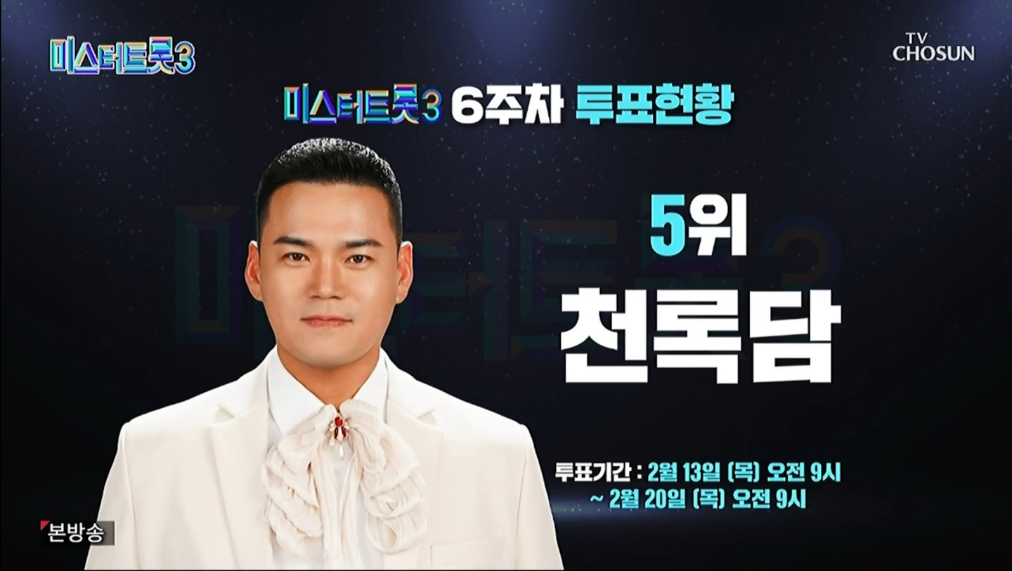 미스터트롯3 6주차 투표 현황