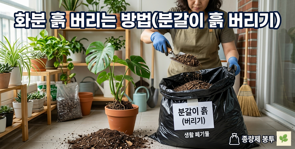 화분 흙 버리는 방법(분갈이 흙 버리기)