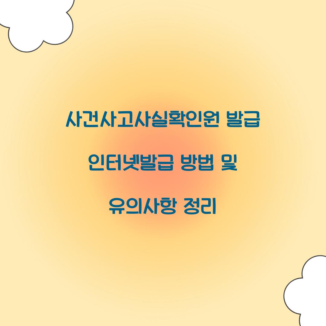 사건사고사실확인원 발급 인터넷발급