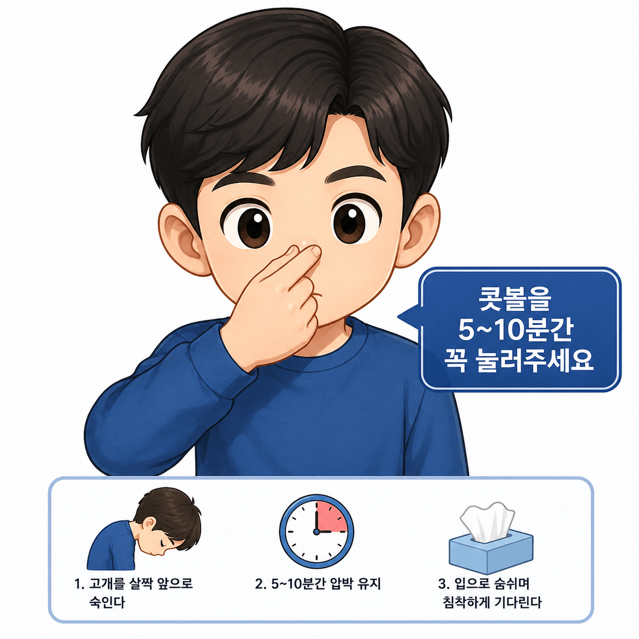 코피를 막고있는 사람 사진