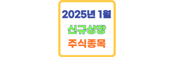 2025년 1월 신규상장 주식