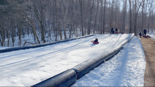 용인눈썰매장-내려오는모습