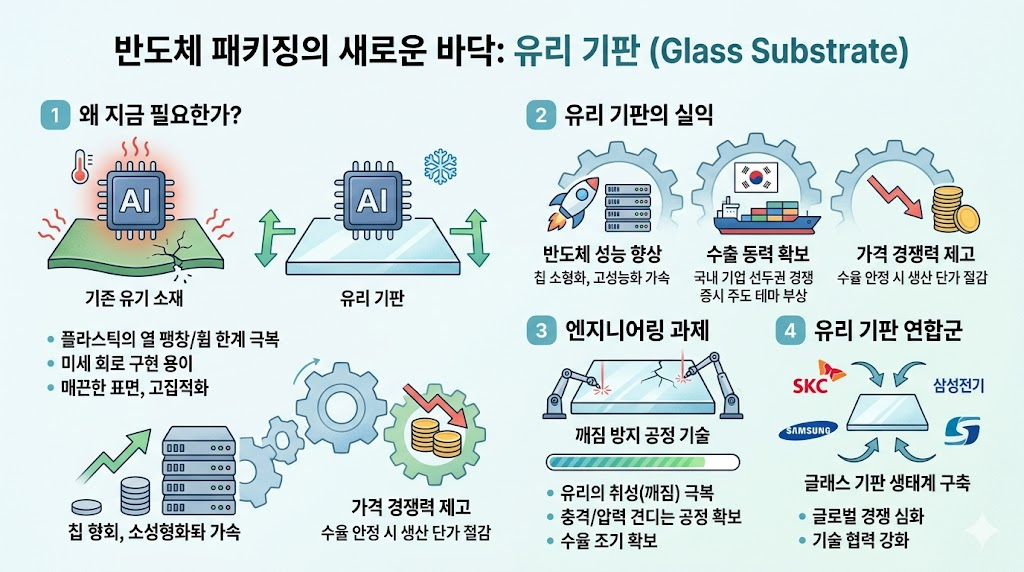 반도체 패키징의 새로운 바탕 : 유리기판 인포그래픽