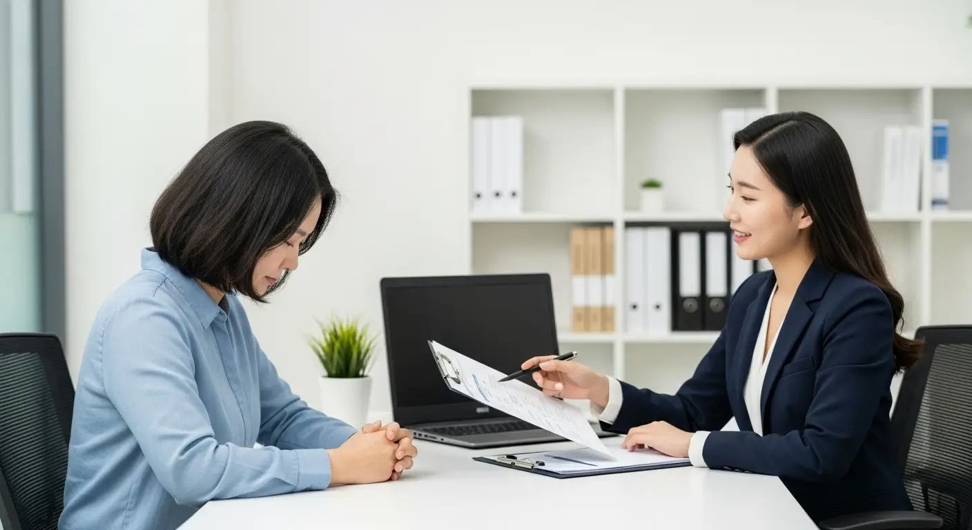 한 한국인 사용자가 '햇살론뱅크 부결자 전문' 상담사와 11 상담을 받으며, 새로운 재신청 계획을 듣고 희망을 얻는 모습