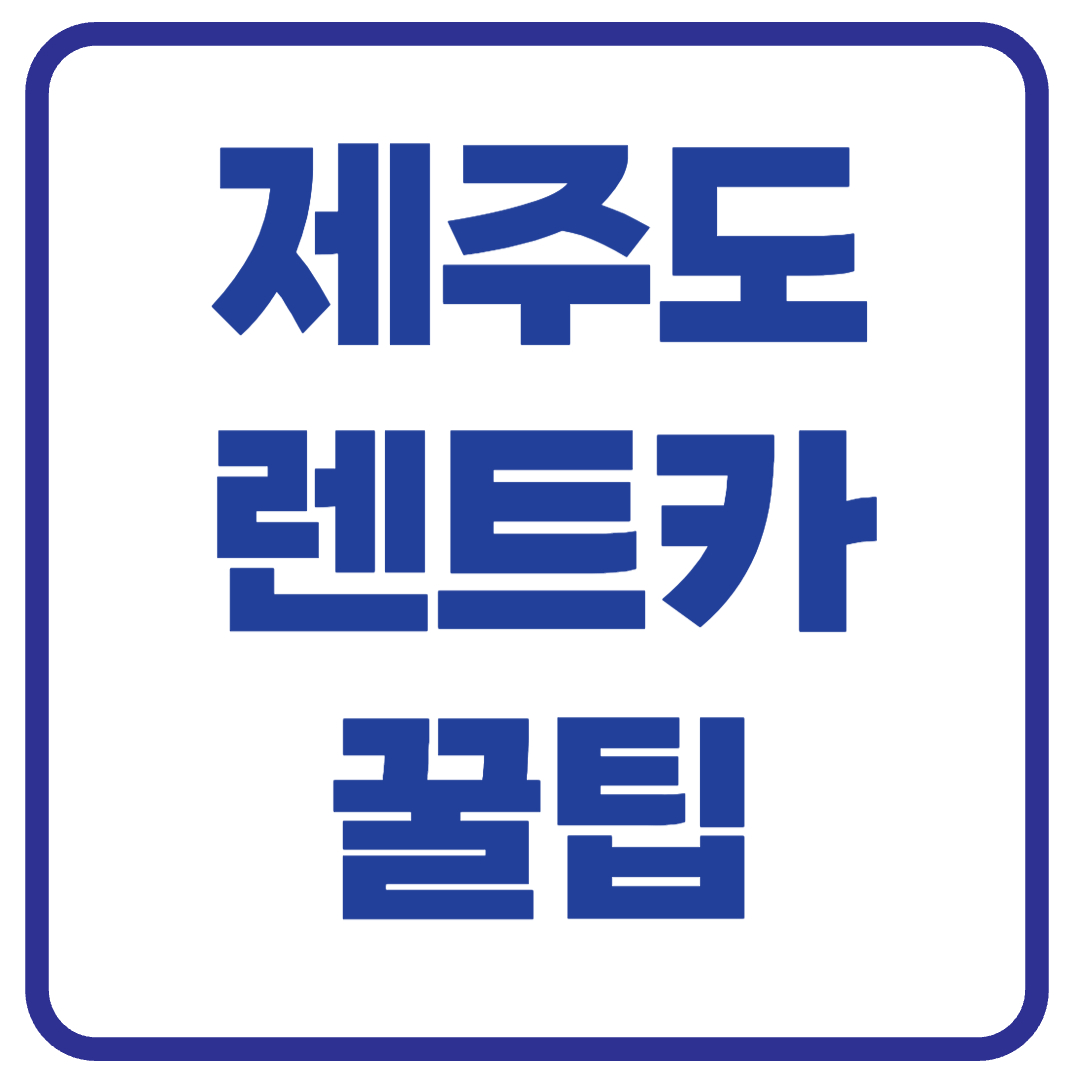 제주도 렌트카 꿀팁