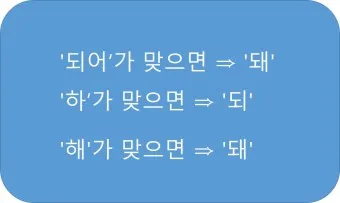 되 돼 구분 되요 돼요 되다 돼다 맞춤법은_11