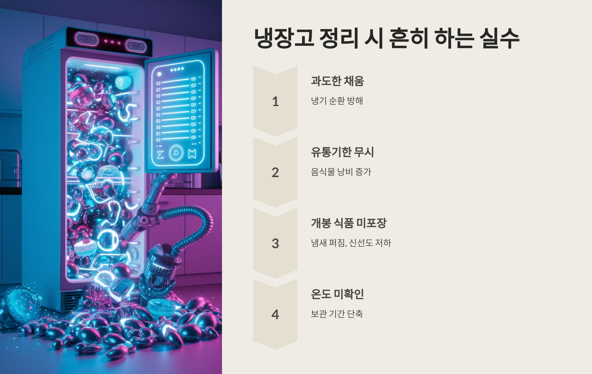 냉장고 정리 시 흔히 하는 실수