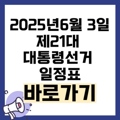 2025년 6월 3일 제21대 대통령선거 일정표