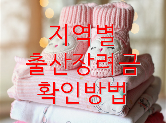 지역별출산장려금확인방법